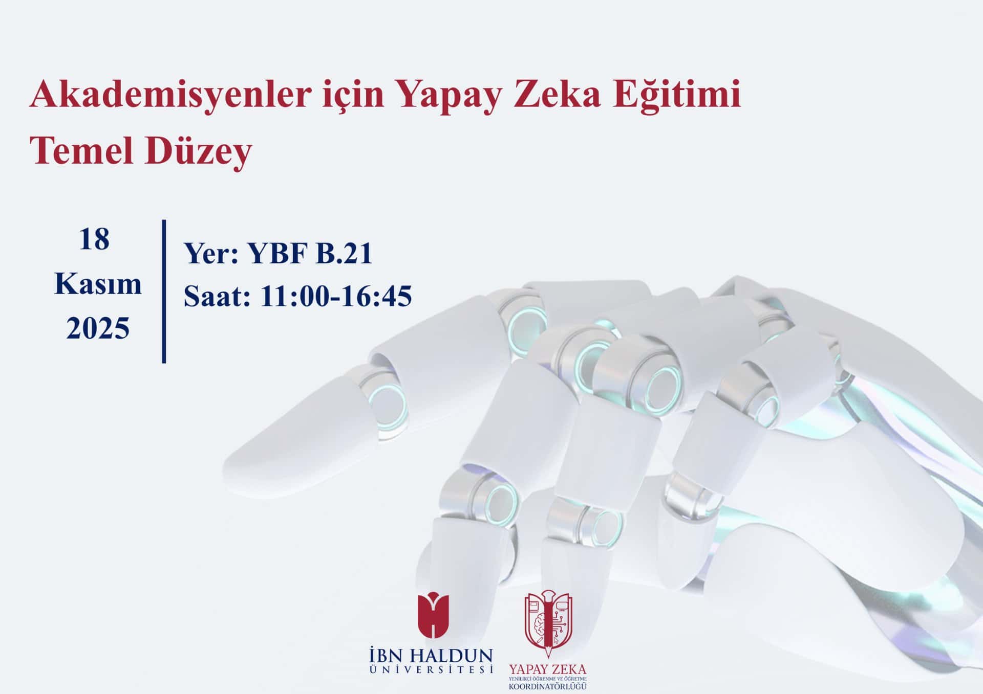 Akademisyenler için Yapay Zeka Eğitimi - Temel Düzey